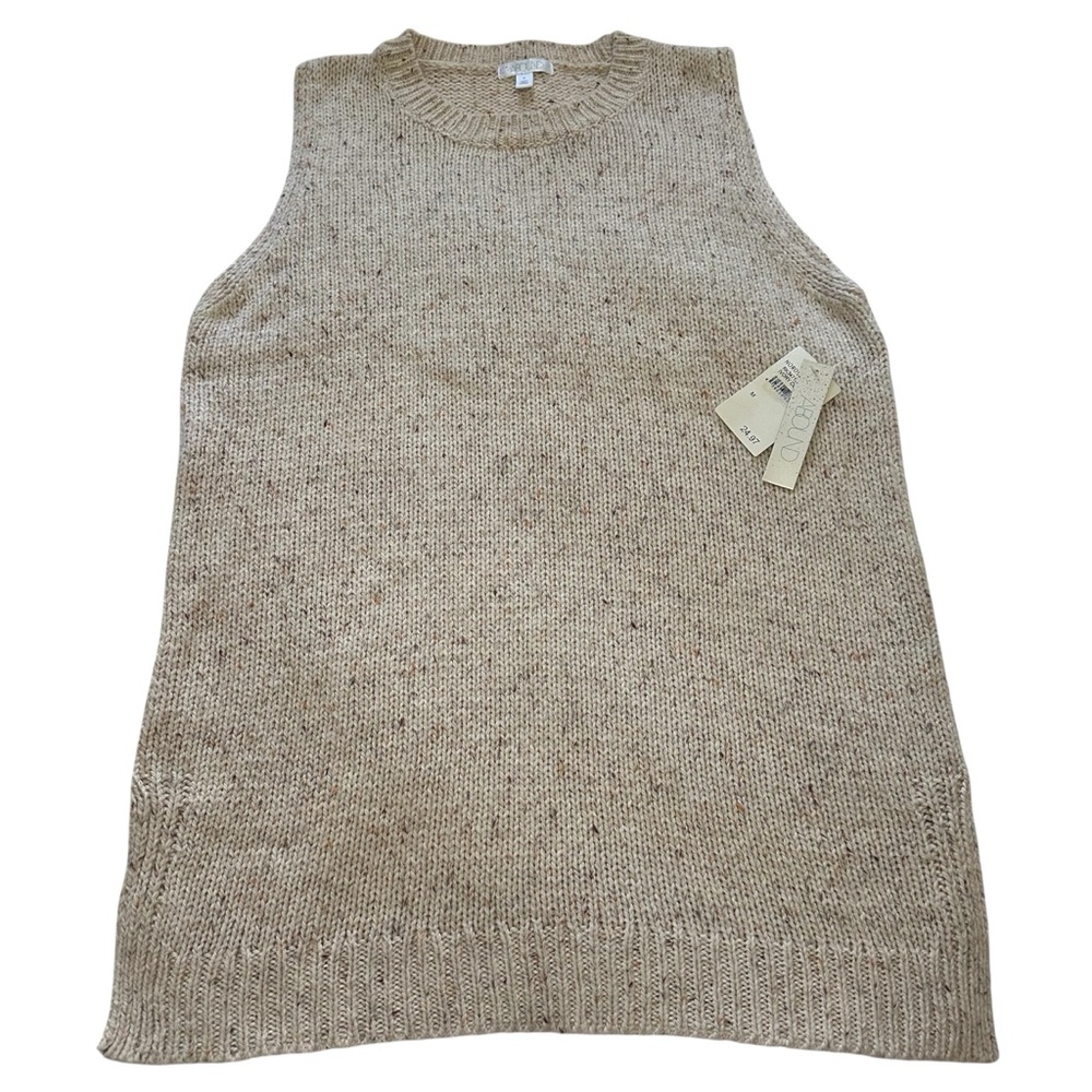 Abound Women's flecked Knit Sweater Vest soft Beige Size Medium NWT